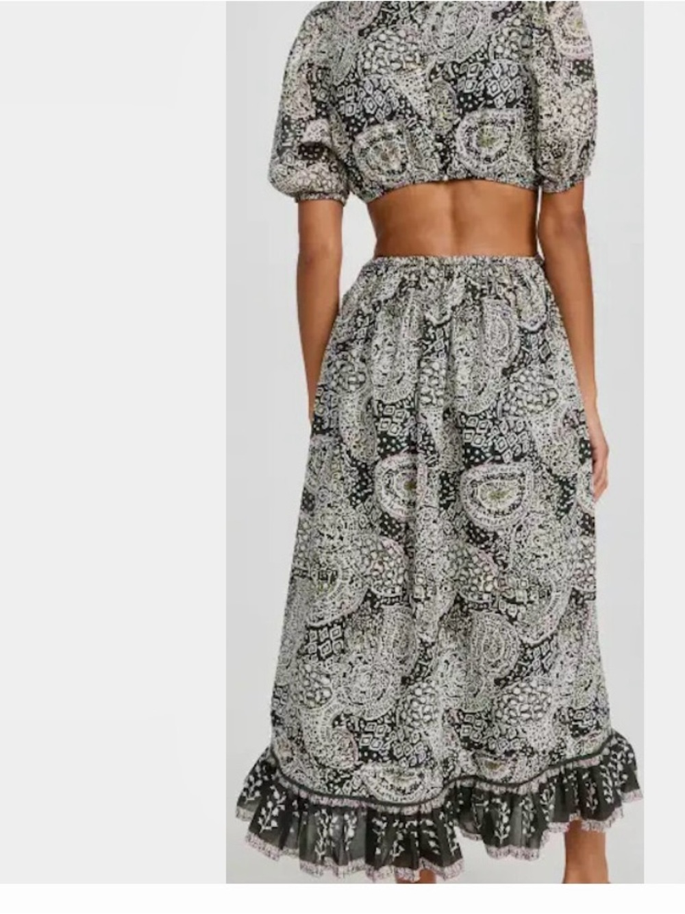 Cleobella Josephine Ankle Dress in charcoal paisley geo print - Picture 2 of 8
